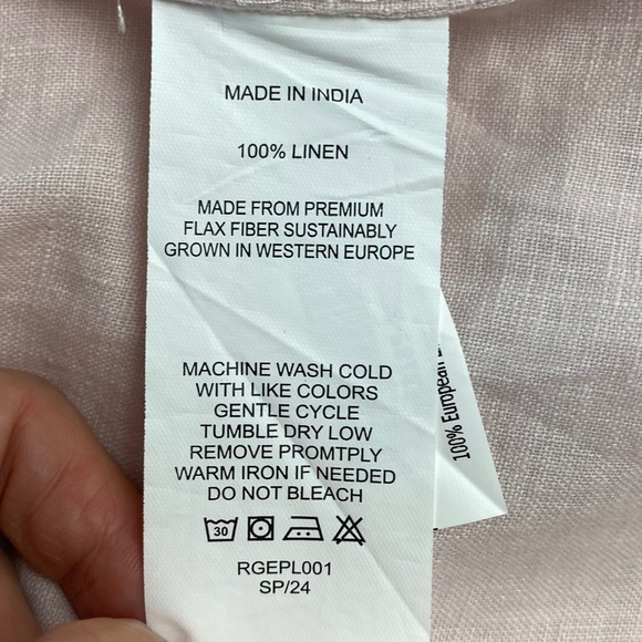 QUINCE 100% European Linen Smocked Midi Dress in Pale pink Size XL - NWOT - Picture 6 of 8